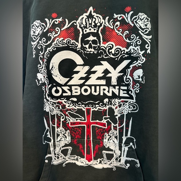 Ozzy Ozbourne Oversized Hoody Gray NEW - Picture 3 of 5